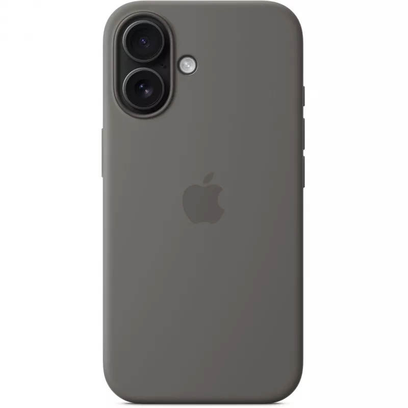 Hülle Apple iPhone 16 Silikon Case mit MagSafe Steingrau