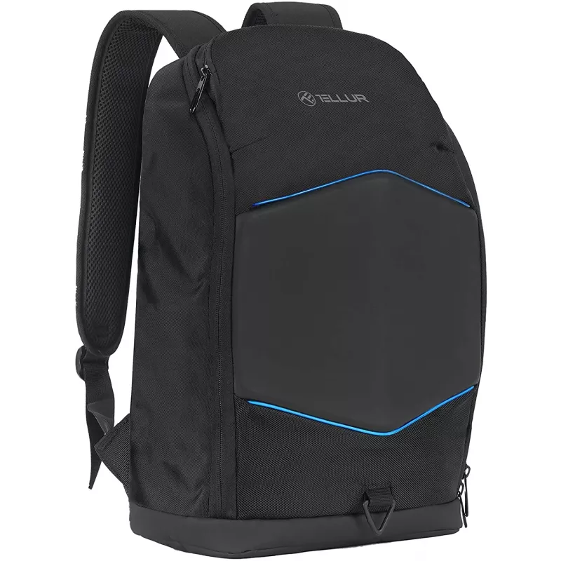 Notebook-Rucksack Tellur TLL611282 mit USB-Anschluss und beleuchtetem Streifen, schwarz