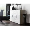 Cama Wohnzimmer-Sideboard UNI Sonoma-Eiche/weiß glänzend
