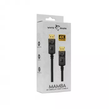 DisplayPort-Kabel White Shark MAMBA 2m – 4K 60Hz, kompatibel mit 2.0