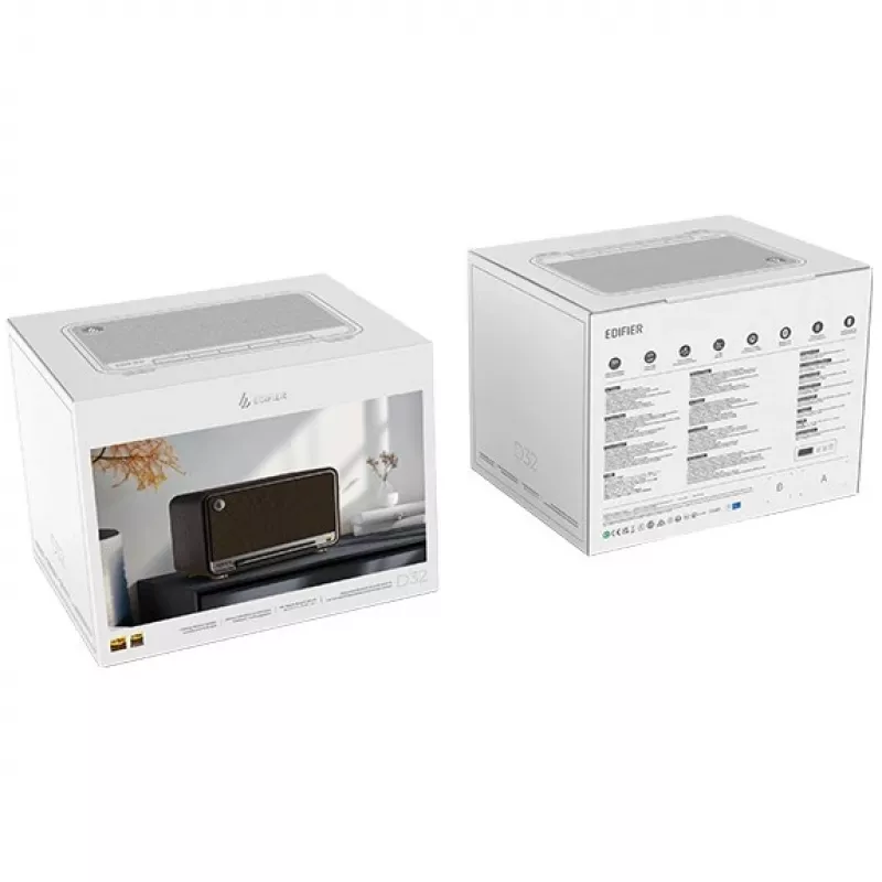 Edifier Tabletop Wireless Speaker | D32 | 60 W | Bluetooth | Schwarz Walnut | Kabellose Verbindung