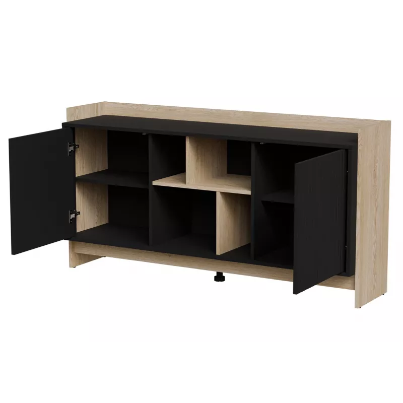 Cama PORTO 2D Kommode 150x38x77 Eiche/schwarz