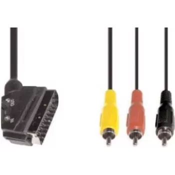 Video-Kabeladapter e+p VC 119 1,5 m SCART (21-polig) 3 x RCA Schwarz