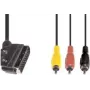 Video-Kabeladapter e+p VC 119 1,5 m SCART (21-polig) 3 x RCA Schwarz
