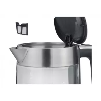 Wasserkocher Severin 1,7 l 2200 W Schwarz Edelstahl Transparent