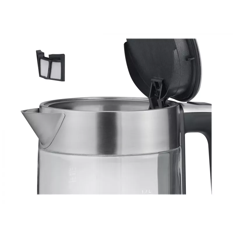 Wasserkocher Severin 1,7 l 2200 W Schwarz Edelstahl Transparent