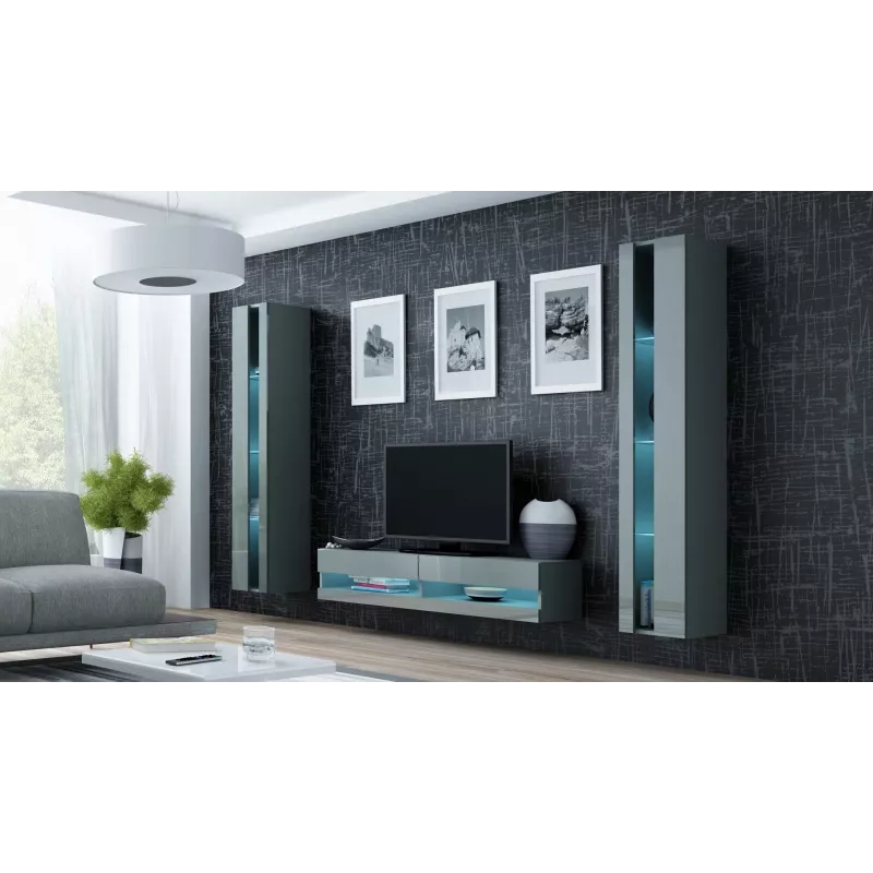Cama TV-Ständer VIGO neu 30/140/40 grau/grau glänzend