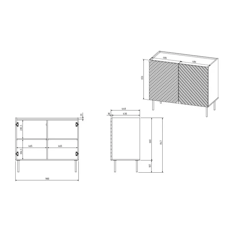 2D Kommode ONDA 98x45xH85 grün