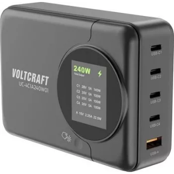 Voltcraft UC-4C1A240W01 USB-Ladestation USB-C USB-A PD 3.0 Schwarz Innenbereich (VC-16871780)