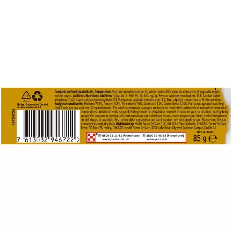 Purina Nestle Gourmet Gold - Lachs und Huhn - Nassfutter für Katzen - 85 g