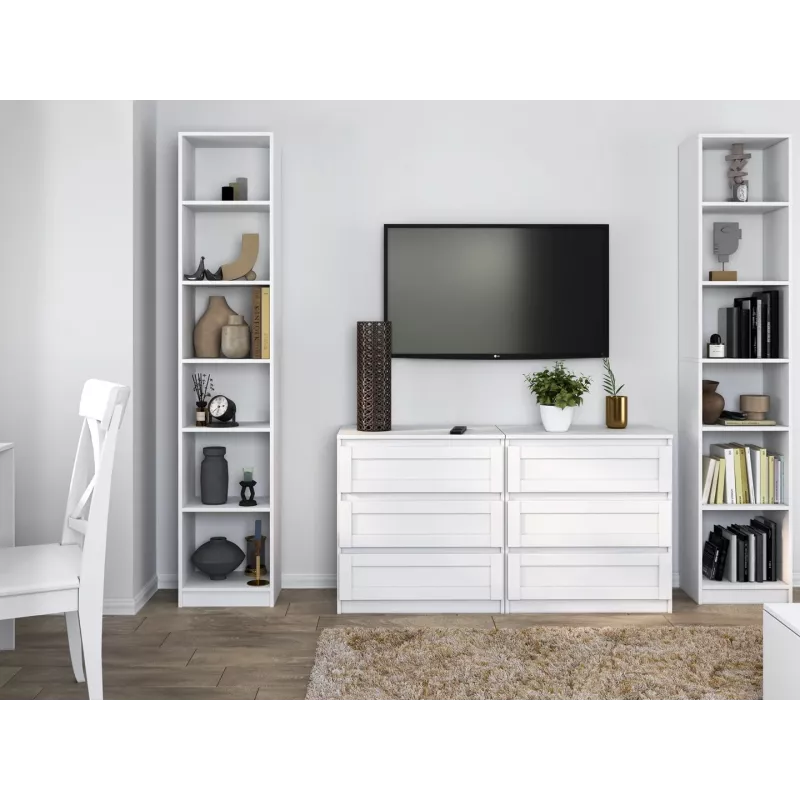 top e shop W40 PAFOS BIA Vitrine — weiße Spanplatte, 290×400×2000 mm