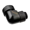 Alphacool Eiszapfen 13mm HardTube Einschraubverschraubung 90° drehbar G1/4 - Winklige Kompressionsverschraubung für Flüssigkeitskühlung - Tiefschwarz
