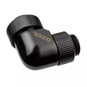 Alphacool Eiszapfen 13mm HardTube Einschraubverschraubung 90° drehbar G1/4 - Winklige Kompressionsverschraubung für Flüssigkeitskühlung - Tiefschwarz