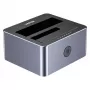 Dockingstation Unitek 51642 für 2,5-Zoll-/3,5-Zoll-SATA-Laufwerke, USB-C 10 Gbit/s, 2 Einschübe, Aluminium
