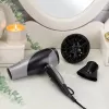 Haartrockner Remington D3190S — 2200 W, ionisch, 3 Hitzestufen, 2 Geschwindigkeiten, Kaltstufe, Diffusor & Konzentrator (Silber/Schwarz)
