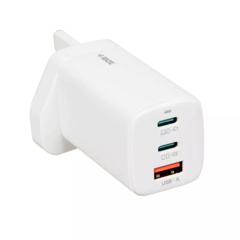 iBOX C-65 Weiß, GaN 65W Universal-Ladegerät UK-Stecker