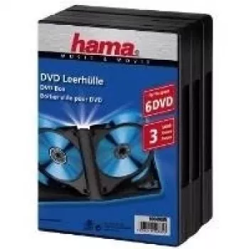 Hama DVD Box 6, Schwarz, Pack - 3 Stück 6 Discs