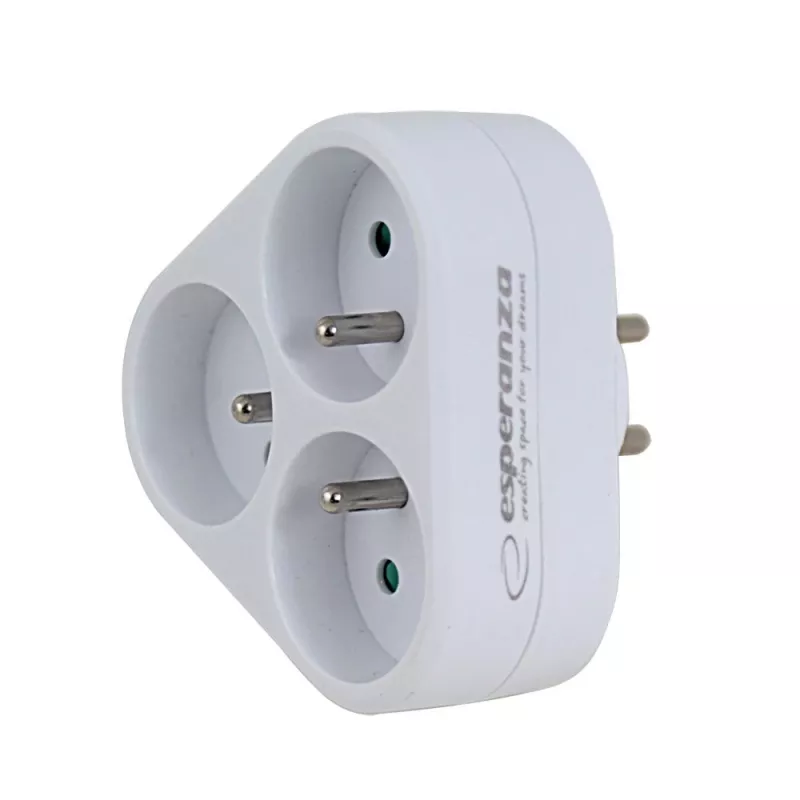 Esperanza ELK303W Elektroverteiler, 3 Steckdosen, weiß