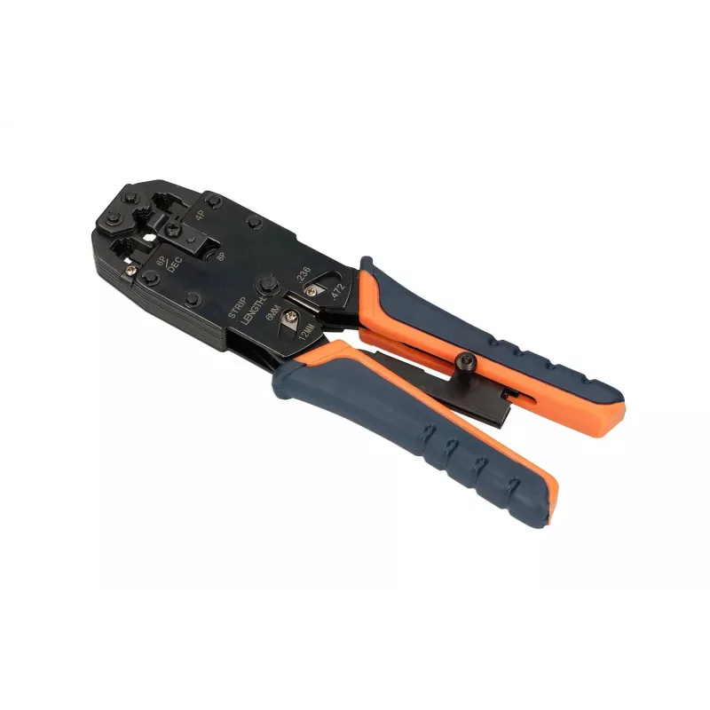 Extralink RJ45 Crimpzange 4P+6P+8P mit Ratsche für Modularstecker, 1 Stück