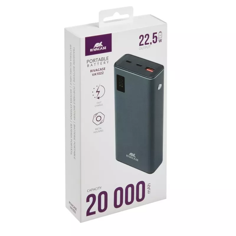 Powerbank Rivacase VA1022 20000 mAh USB tragbarer Ladegerät