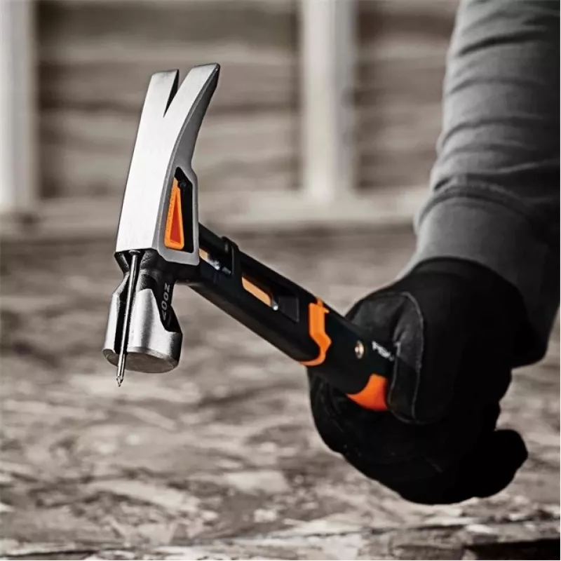 Fiskars 1020214 Hammer Klauenhammer Schwarz, Metallic, Orange