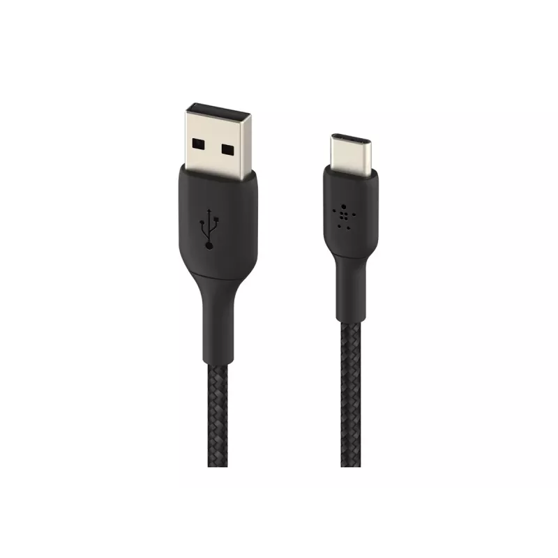 Geflochtenes USB-C auf USB-A Kabel 3m Schwarz