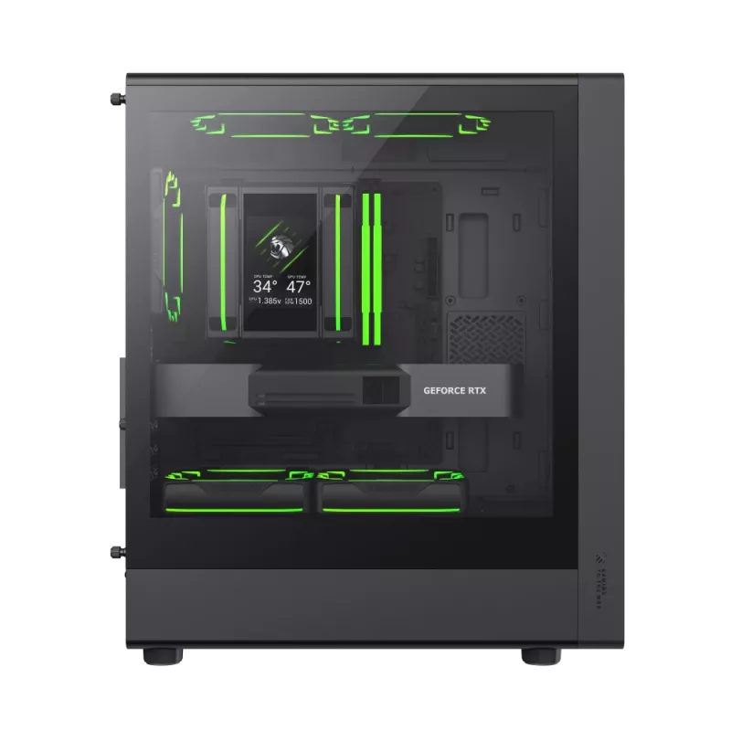 Gamemax Gehäuse | AERIS 330 MB | Schwarz | Mini-Tower | Netzteil nicht enthalten