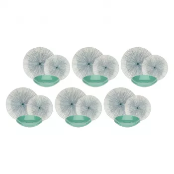 Tafelservice für 6 Personen Rose&Tulipani R18380TA18 Keramik Blumenmuster, 18-teilig