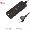 CANYON Ladegerät H-10 PD 20W QC 3.0 18W 2USB-A 2USB-C Tisch Schwarz
