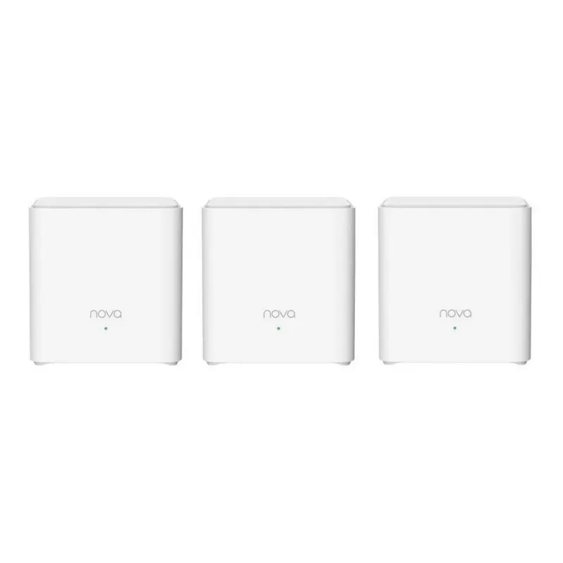 Mesh-WLAN-System TENDA EX3-3, 3er-Pack, Dualband 2,4/5 GHz, Wi‑Fi 6, bis zu 1201+300 Mbit/s, 2 interne Antennen, WPA3