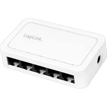 LogiLink Netzwerk-Switch 5 x RJ45-Ports Gigabit Kunststoffgehäuse weiß