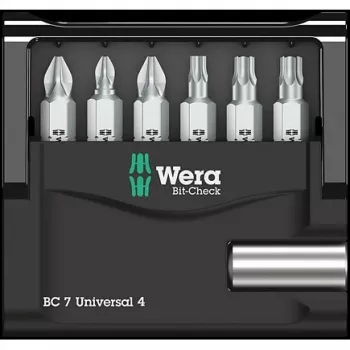 Wera Bit-Satz 7-teilig Bit-Check 7 Universal 4 05135810001 Phillips Phillips, Phillips Pozidriv, Innen-Torx (05135810001)