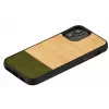 Handyhülle man and wood für iPhone 12 mini – Bambuswald Schwarz