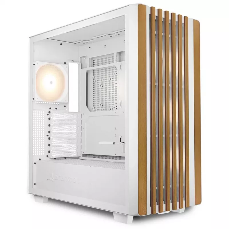 Sharkoon REBEL C70G RGB Full Tower White, Wood