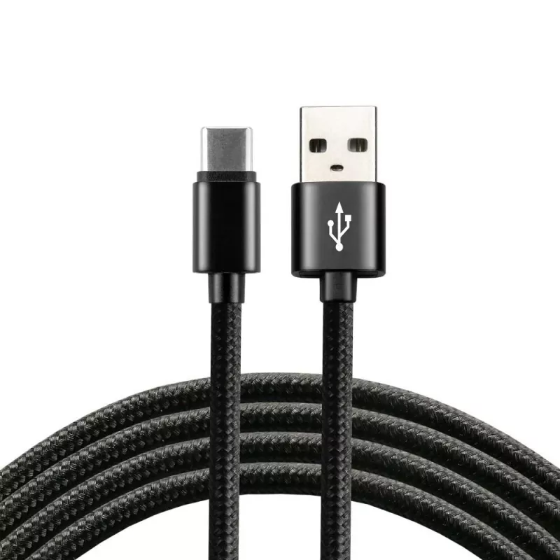 everActive Kabel USB-C 1 m - Schwarz, geflochten, Schnellladen, 3 A - CBB-1CB