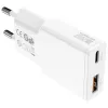 AC Indoor Mobile Device Charger 4smarts 541509 — 100–240V, USB-A + USB-C, 1.5 m Kabel, Schnellladung, Weiß