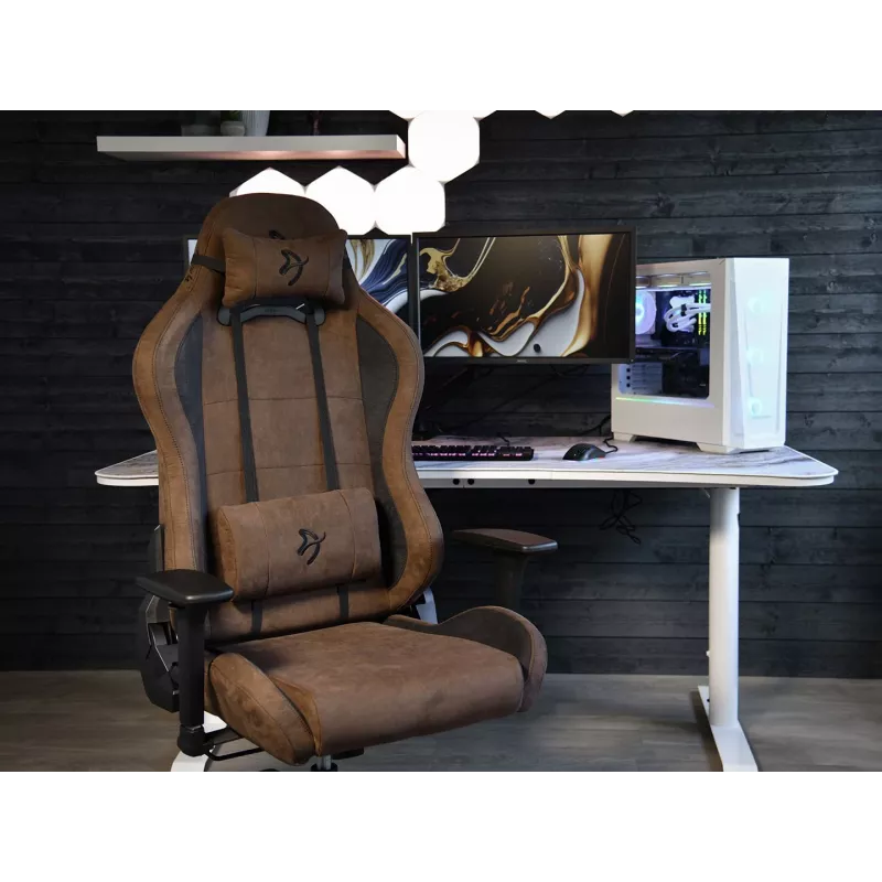 Gaming-Stuhl Arozzi Torretta SuperSoft – ergonomisch braun, stützendes Design