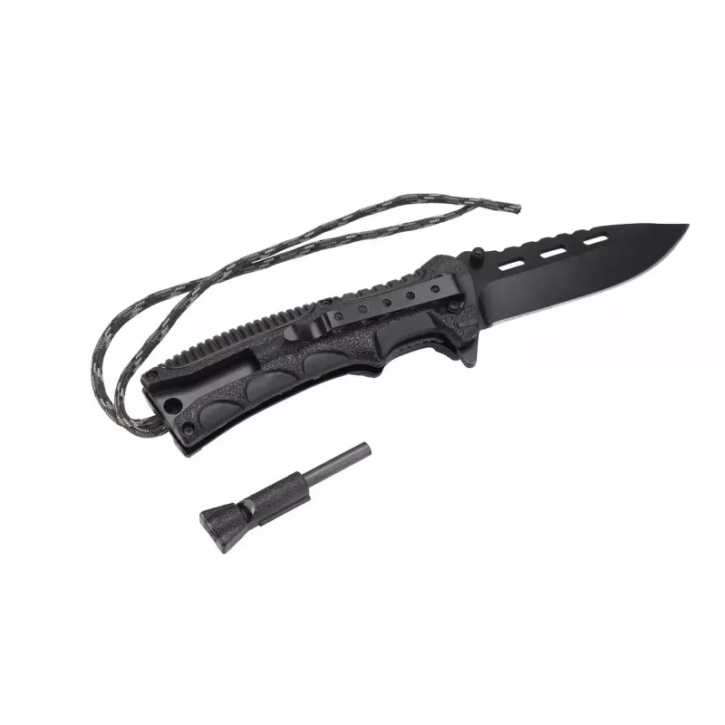 Survival-Messer AZYMUT Survival Fire Starter — feststehendes Campingmesser mit integriertem Feuerstab