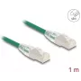 Netzwerkkabel DeLOCK RJ45 Cat.6A Stecker auf Stecker U/FTP schlank 1m Grün