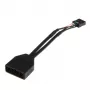 USB 19-Pin auf USB 9-Pin Adapterkabel 0,15 m, schwarz, No name ZUUS-173