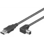 Microconnect USBAB1abgewinkelt USB-Kabel USB 2.0 1 m USB A USB B Schwarz