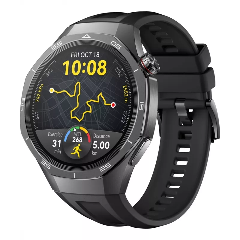 Smartwatch HUAWEI WATCH GT5 Pro 46mm — 1,43 Zoll AMOLED, GPS, 524 mAh, Titangehäuse, schwarzes Armband