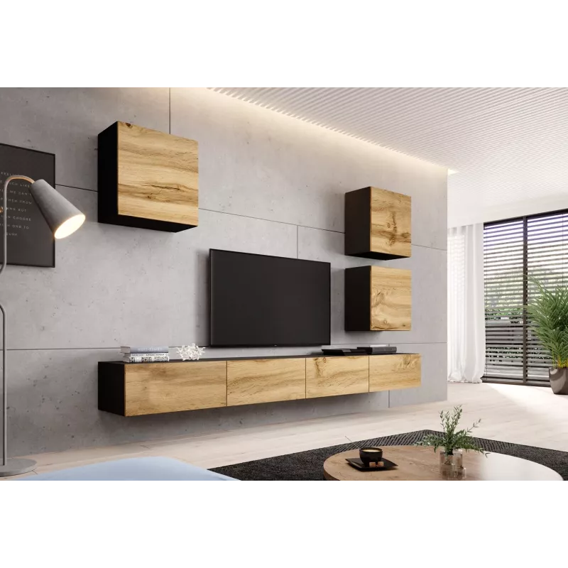 Cama TV stand VIGO 140 30/140/40 Schwarz/wotan oak