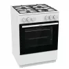 Freistehender Gasherd Gorenje GG6A10WFFM, weiß, 4-Flammen-Kochfeld, 72 L Gasbackofen, Drehregler vorne