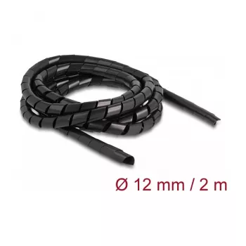 DeLOCK Spiralschlauch flexibel 2 m x 12 mm schwarz Polyethylen
