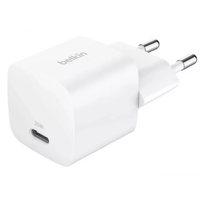 Charger Belkin BoostCharge 25W USB-C PD (Innenbereich AC) Weiß — für tragbare Spielekonsolen, Smartphones, Tablets