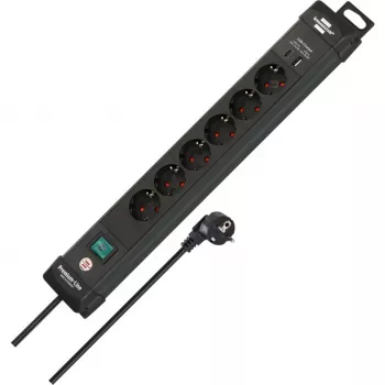 Power Extension Brennenstuhl 1951160608 3 m 6 AC-Steckdosen Innenbereich Schwarz