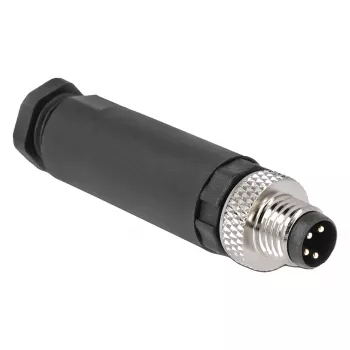 DeLOCK M8 Steckverbinder A-kodiert 4-polig Stift Schraubanschluss Schwarz