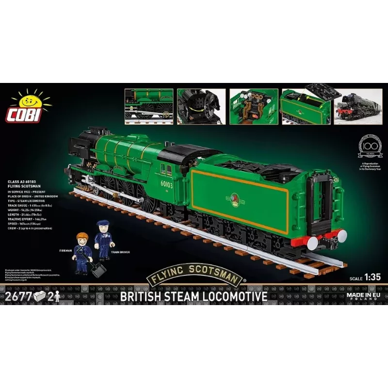 Cobi Bausteine Zug Flying Scotsman Modell COBI-6292 Maßstab 1:48, Konstruktionsset