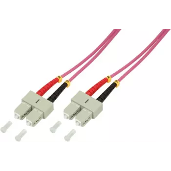 LogiLink - Patchkabel - SC Multimode (M) auf SC Multimode (M) - 1 m - Glasfaser - Duplex - 50/125 Mikrometer - OM4 - halogenfrei - heather violett